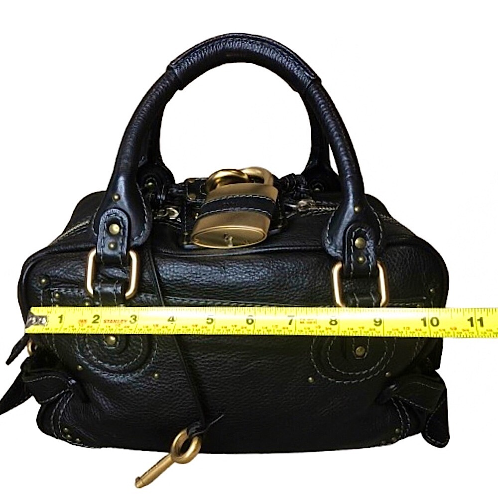 SOLD CHLOE Paddington Black Leather Padlock Bag with Lock and Key COA Dust Bag - Picture 16 of 17
